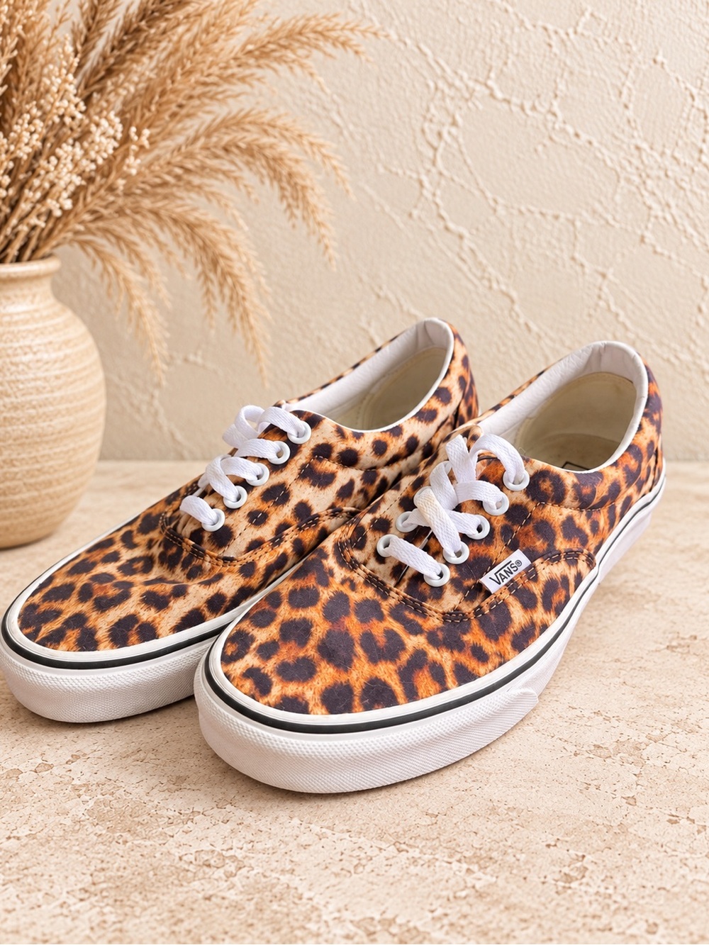 Vans Leopard Print Canvas Low-Top Sneakers - Brown/Black
